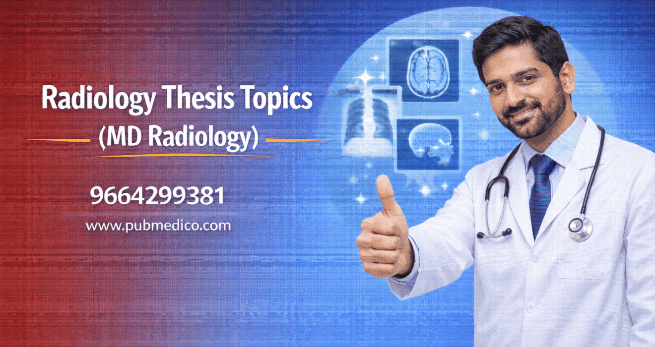 Radiology thesis topics for MD students with medical imaging visuals.